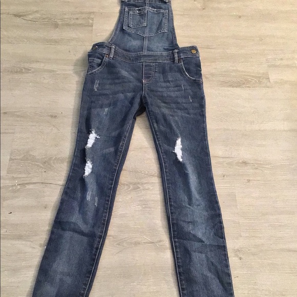 Girls Denim Overalls Size M - Picture 2 of 4